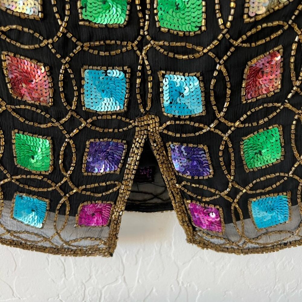 Vintage Jewel Queen Mini Skirt Size 10 100%Silk - Picture 5 of 11